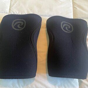 (2) Rehband RX 7mm Knee Sleeves - Carbon Black - L